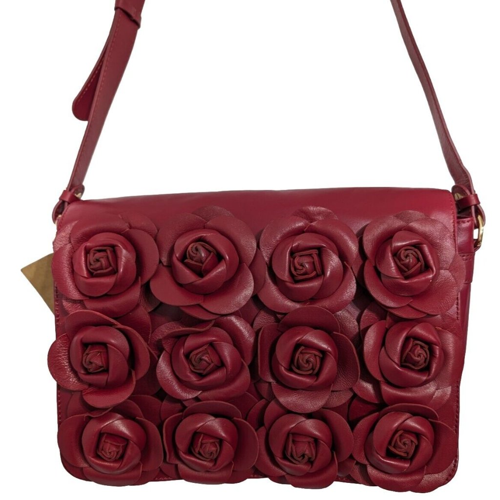 Clever Carriage Company Leather Rose Messenger Bag - Red